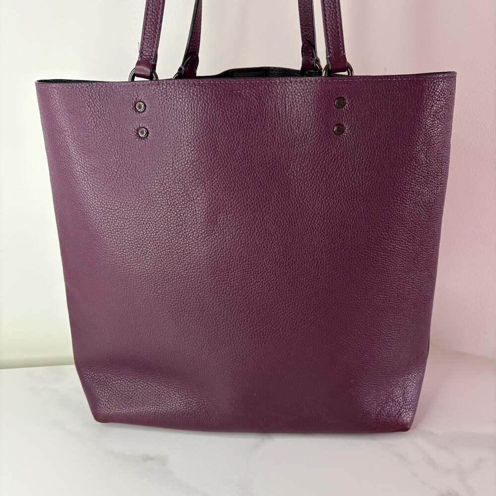 Coach Market Tote in Purple Pebbled Leather